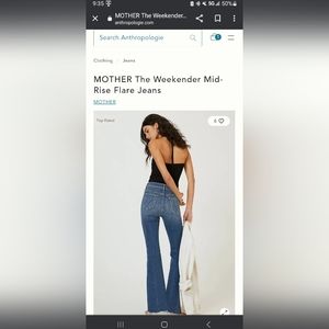 Mother The Weekender Fray Jeans Womens Walking on Coals Flare Raw Hem Sz 26